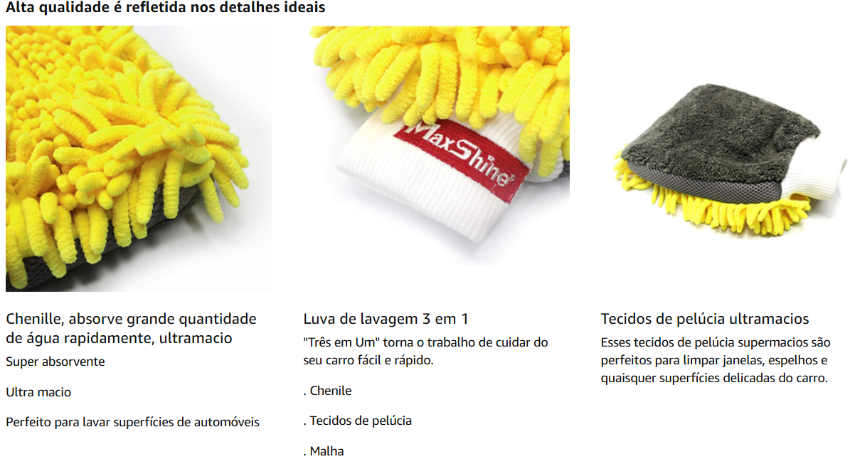 MAXSHINE - CHENILLE MICROFIBER 3 IN 1 WASH MITT