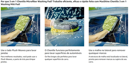 MAXSHINE - CHENILLE MICROFIBER 3 IN 1 WASH MITT