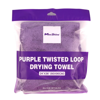 MAXSHINE - PURPLE TWISTED LOOP DRYING TOWEL 60X90 - 600GSM